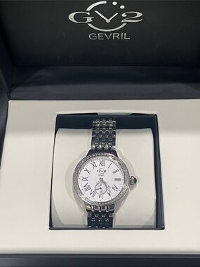 Gevril Women’s Silver Stainless Steel Watch with White Dial